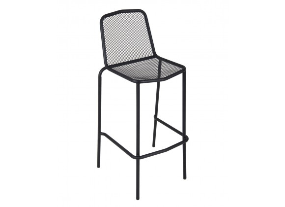 Avalon Stacking Barstool - E-coated, Powder Coated Micro-Mesh Steel - Black