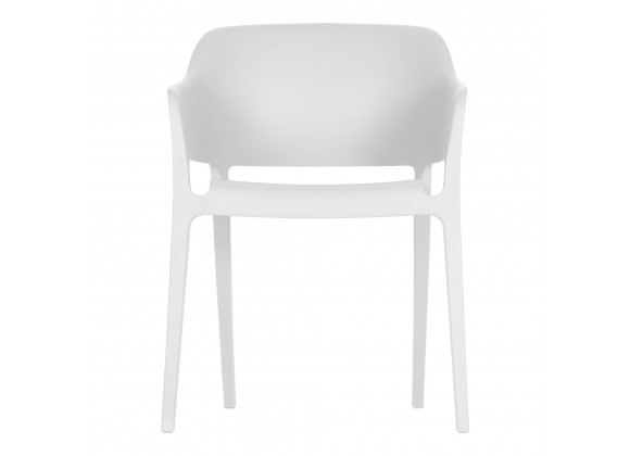 Moe's Home Collection Faro Outdoor Dining Chair White - Set of Two - Front Angle