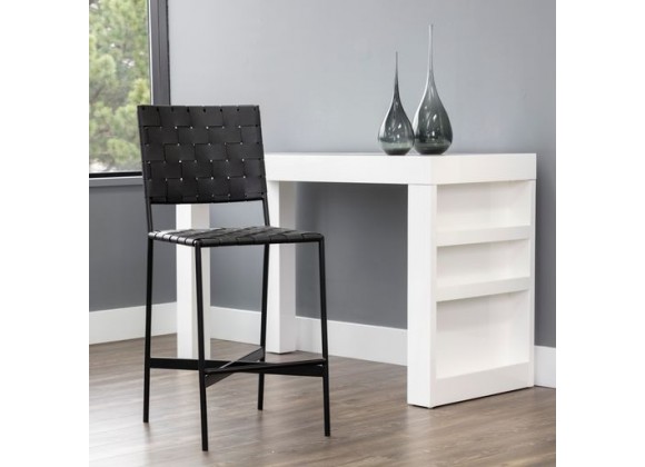 Sunpan Omari Counter Stool Black Leather - Lifestyle