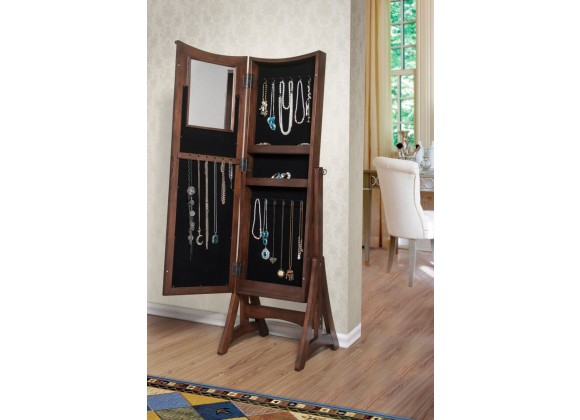 Bianca Jewelry Armoire Cheval Mirror - Open