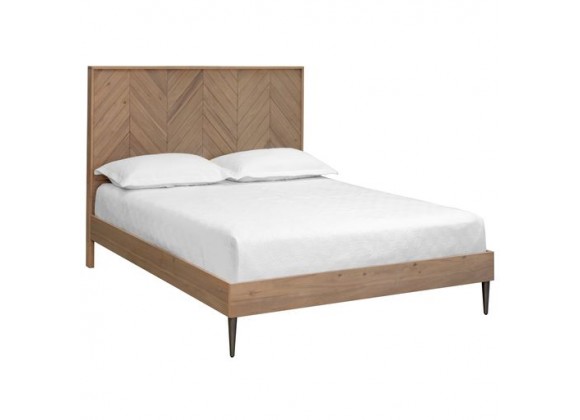 Sunpan Greyson Bed Queen / King in Light Acacia - Front Side Angle