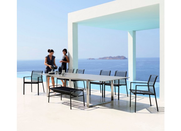 Cane-Line Edge Dining Table W/Extensions, 82.7" x 39.4"