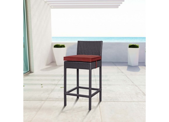Modway Convene Outdoor Patio Fabric Bar Stool in Espresso Currant - Lifestyle