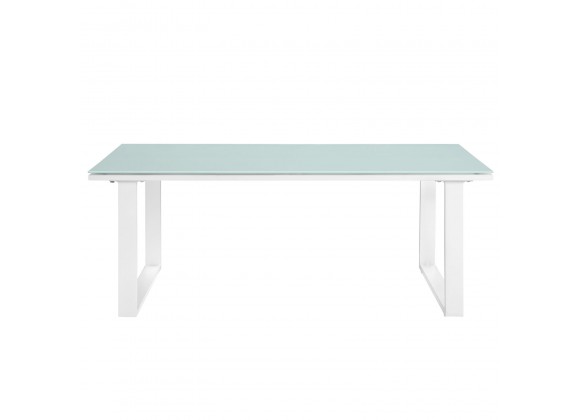 Modway Fortuna Outdoor Patio Coffee Table in White - Front Angle