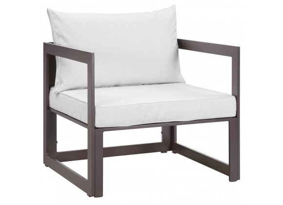 Modway Fortuna Outdoor Patio Armchair in Brown Gray - Front Side Angle
