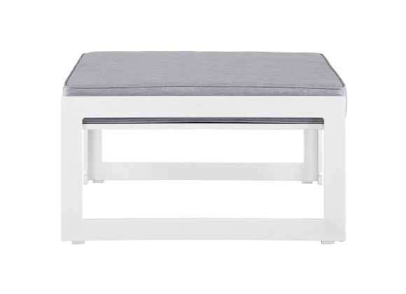 Modway Fortuna Outdoor Patio Ottoman in Brown Gray - Front Angle