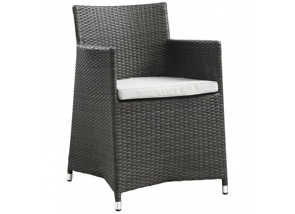 Modway Junction Armchair Outdoor Patio Wicker in Brown White - Set of Two - Front Side Angle