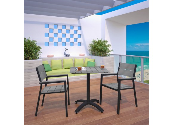 Modway Maine 3 Piece Outdoor Patio Dining Set in Brown Gray - Lifestyle
