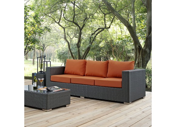 Modway Sojourn Outdoor Patio Sunbrella® Sofa - Canvas Tuscan - Lifestyle