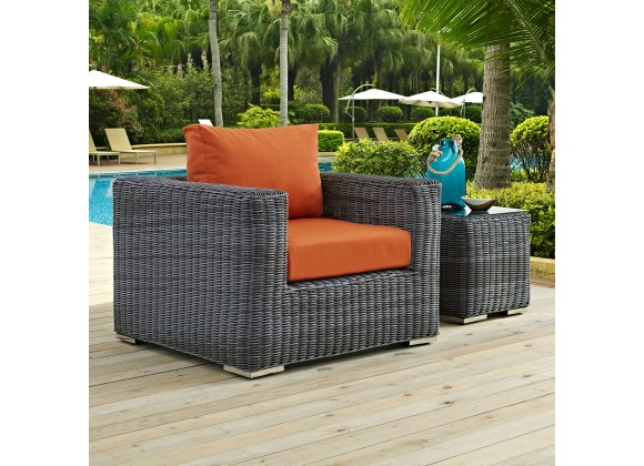 Modway Summon Outdoor Patio Fabric Sunbrella® Armchair in Canvas Tuscan - Lifestyle