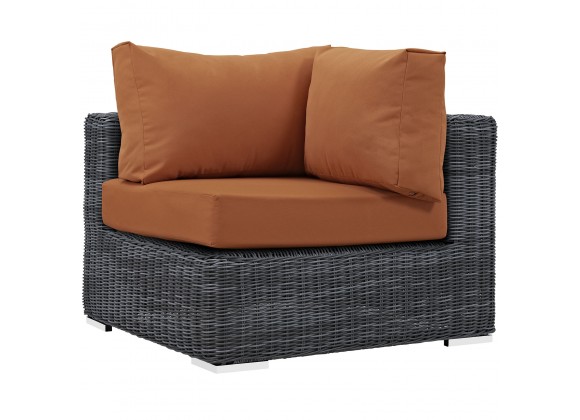 Modway Summon Outdoor Patio Sunbrella® Corner - Canvas Tuscan - Front Angle