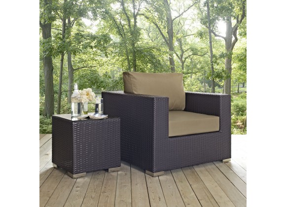 Modway Convene Outdoor Patio Armchair in Espresso Mocha - Lifestyle
