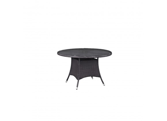 Modway Convene 47" Round Outdoor Patio Dining Table - Espresso - Front Angle