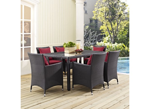 Modway Convene Outdoor Patio Dining Table - Espresso in 59" - Lifestyle