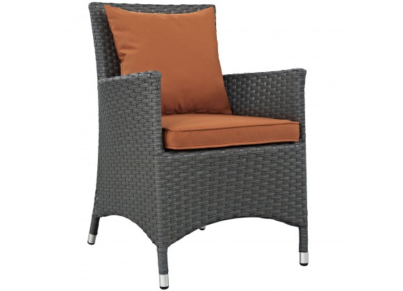 Modway Sojourn Dining Outdoor Patio Sunbrella® Armchair in Canvas Tuscan - Front Side Angle
