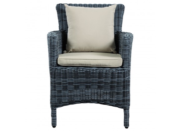 Modway Summon Dining Outdoor Patio Sunbrella® Armchair in Antique Canvas Beige  - Front Angle