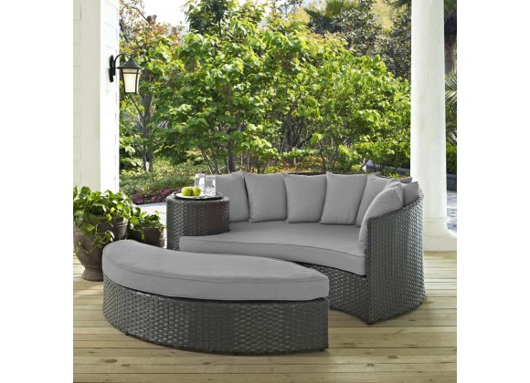 Modway Sojourn Outdoor Patio Sunbrella® Daybed in Canvas Gray - Lifestyle