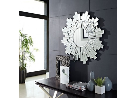 Modway Linked Wall Mirror in Silver