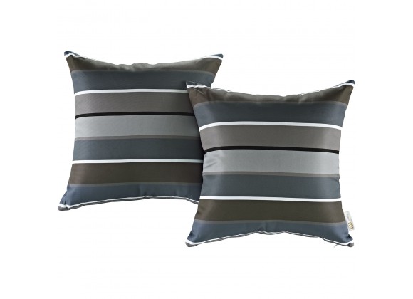 Modway Outdoor Patio Single Pillow in Stripes - Set in Front Angle