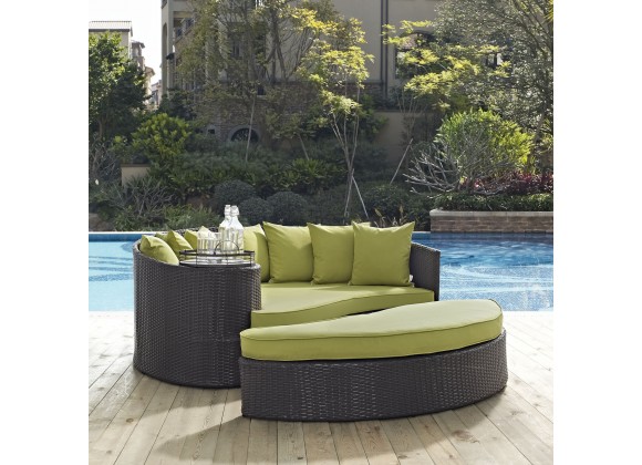 Modway Convene Outdoor Patio Daybed in Espresso Peridot - Lifestyle