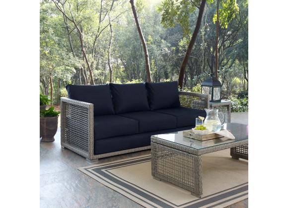 Aura outdoor patio wicker rattan sofa modway hot sale