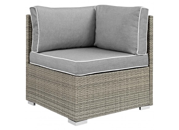 Modway Repose Outdoor Patio Corner in Light Gray Gray - Front Side Angle