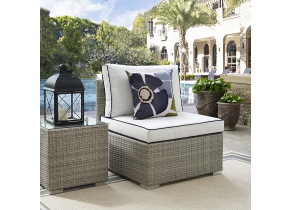 Modway Repose Outdoor Patio Armless Chair - Light Gray White - Lifestyle