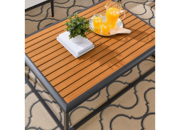 Modway Stance Outdoor Patio Aluminum Coffee Table in Gray Natural - Lifestyle