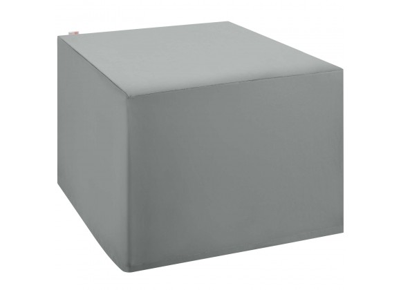 Modway Immerse Convene / Sojourn / Summon Ottoman and Side Table Outdoor Patio Furniture Cover - Gray - Front Side Angle