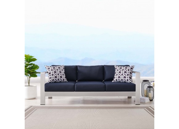 Modway Shore Outdoor Patio Aluminum Sofa - Lifestyle