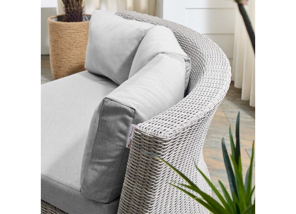 Modway Conway Sunbrella® Outdoor Patio Wicker Rattan Round Corner Chair - Light Gray Gray - Lifestyle