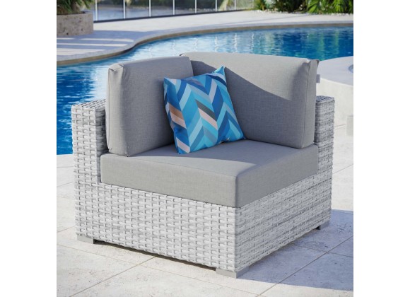 Modway Convene Outdoor Patio Corner Chair - Light Gray Gray - Lifestyle