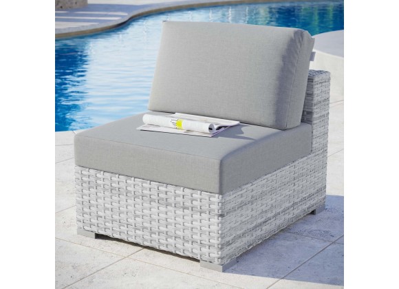 Modway Convene Outdoor Patio Armless Chair in Light Gray Gray - Lifestyle