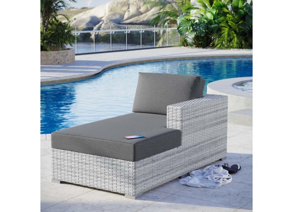 Modway Convene Outdoor Patio Right Chaise - Light Gray Charcoal - Lifestyle