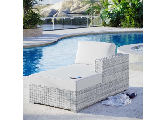 Modway Convene Outdoor Patio Right Chaise in Light Gray White - Lifestyle