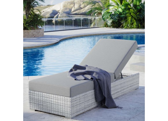 Modway Convene Outdoor Patio Chaise in Light Gray Gray - Lifestyle
