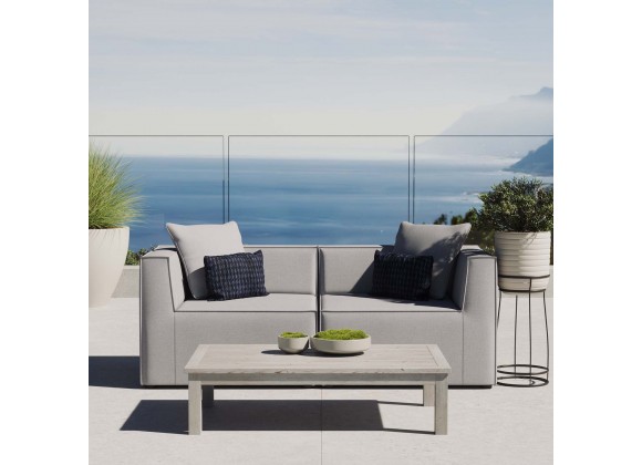 Modway Saybrook Outdoor Patio Upholstered 2-Piece Sectional Sofa Loveseat - Gray - Lifestyle