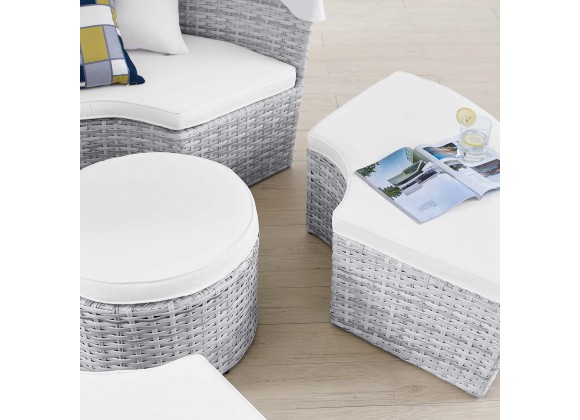 Modway Scottsdale Canopy Outdoor Patio Daybed in Light Gray White - Lifestyle