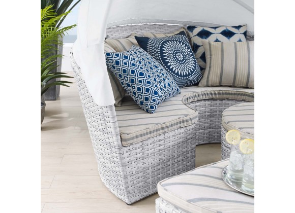 Modway Scottsdale Canopy Sunbrella® Outdoor Patio Daybed in Light Gray Pebble - Lifestyle