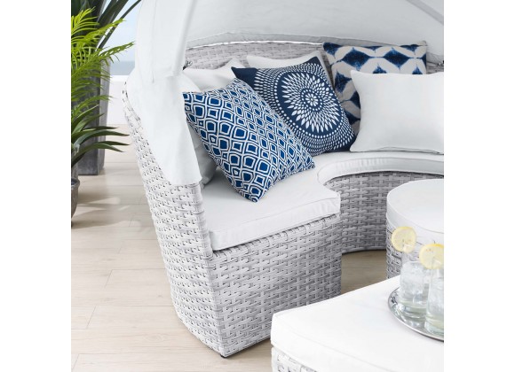 Modway Scottsdale Canopy Sunbrella® Outdoor Patio Daybed - Light Gray White - Lifestyle