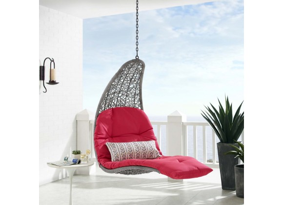 Modway Landscape Hanging Chaise Lounge Outdoor Patio Swing Chair