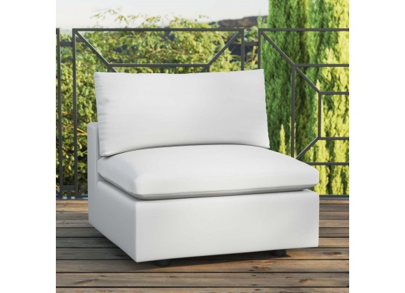 Modway Commix Overstuffed Outdoor Patio Armless Chair - White - Lifestyle
