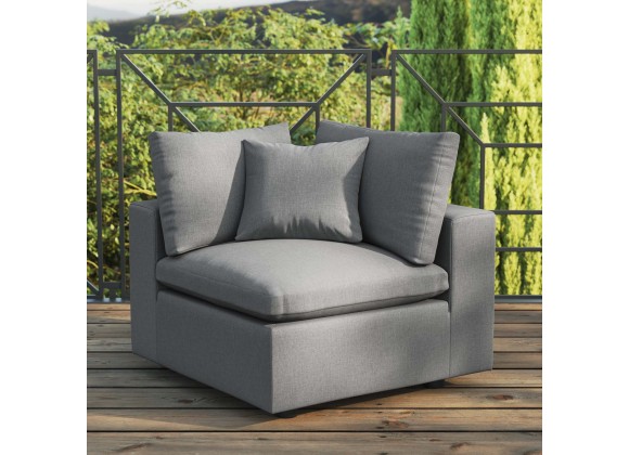 Modway Commix Overstuffed Outdoor Patio Corner Chair - Charcoal - Lifestyle