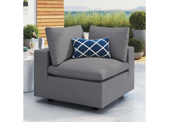 Modway Commix Sunbrella® Outdoor Patio Corner Chair in Gray - Lifestyle