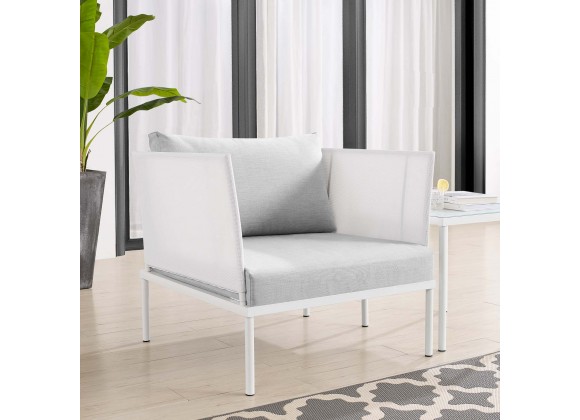 Modway Harmony Sunbrella® Outdoor Patio Aluminum Armchair in White Gray - Lifestyle