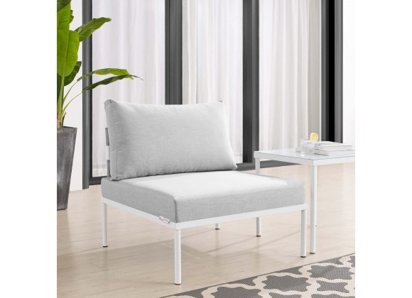 Modway Harmony Sunbrella® Outdoor Patio Aluminum Armless Chair in Gray Gray - Lifestyle