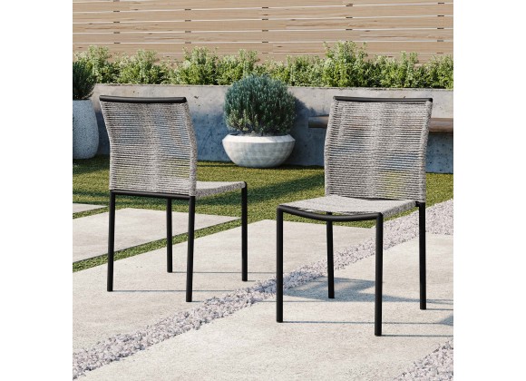 Modway Serenity Outdoor Patio Chairs in Light Gray - Set of Two - Lifestyle
