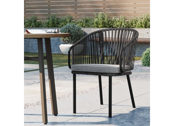 Modway Harbor Outdoor Patio Armchair - Charcoal Gray - Lifestyle