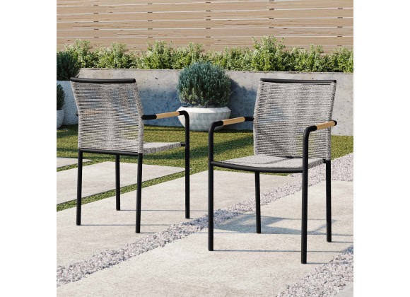 Modway Serenity Outdoor Patio Armchairs in Light Gray - Set of Two - Lifestyle