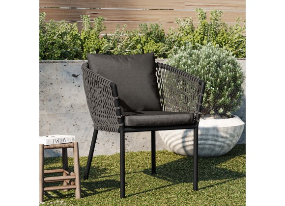 Modway Sailor Outdoor Patio Dining Armchair - Charcoal Charcoal - Lifestyle